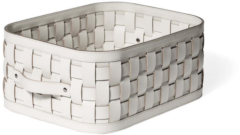 Корзина Demetra Small Прямоугольная - 45X35XH19,5 см / регенерированная кожа_светло-серый