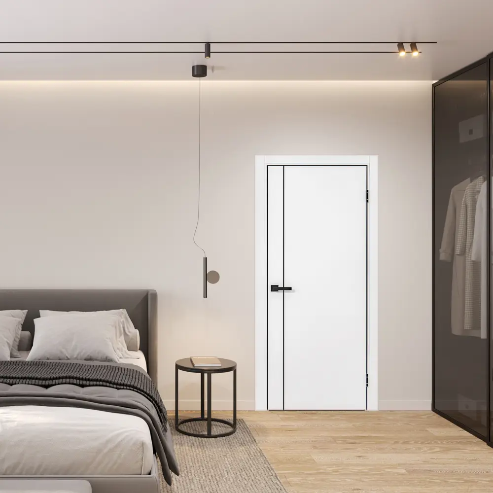 Межкомнатная дверь Борно белая с магнитным замком 89423510 PORTIKA STLM-1566779 - Вид №4