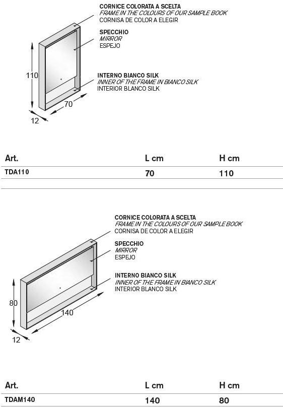 ARTELINEA Зеркало с рамой для ванной Dama Tda110 / tdam140 - Вид №3