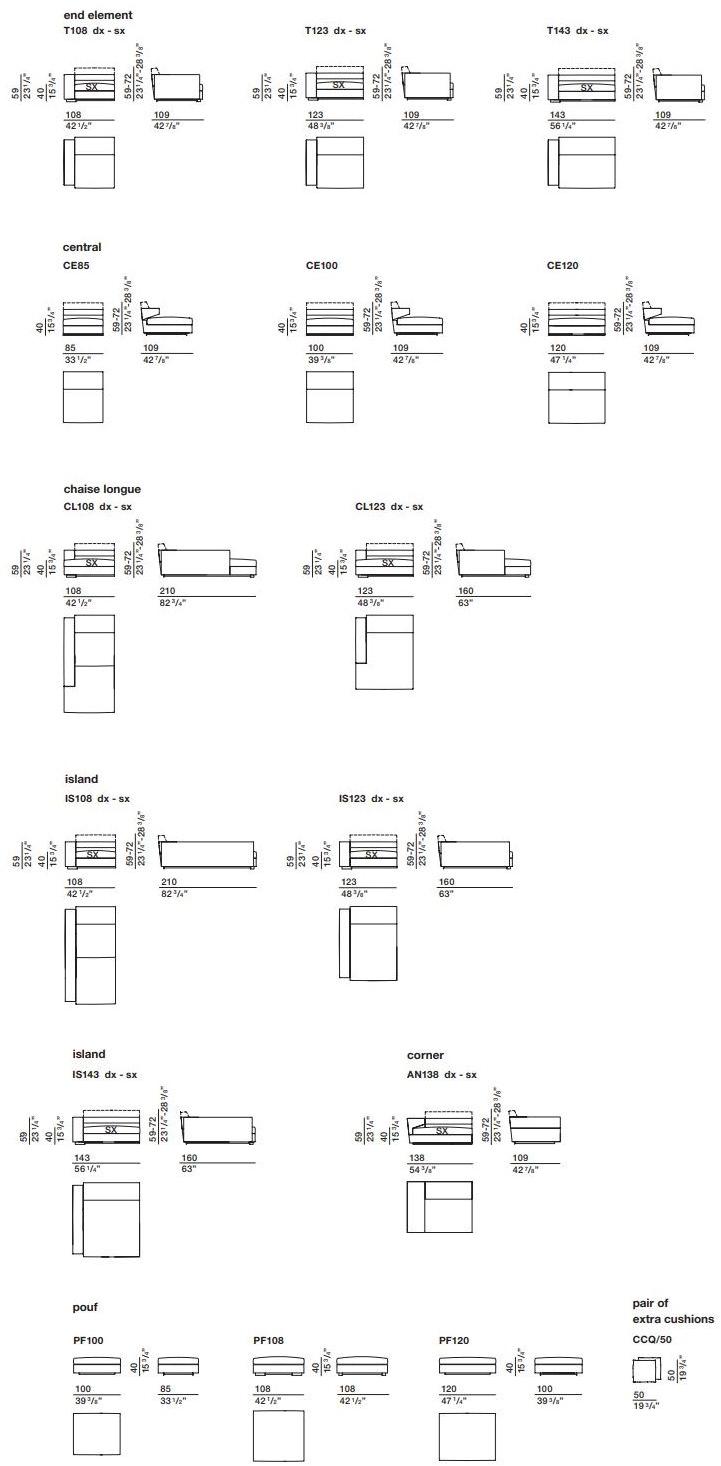 Molteni & C. Модульный мягкий диван из ткани sun-id-1400319 - Вид №11