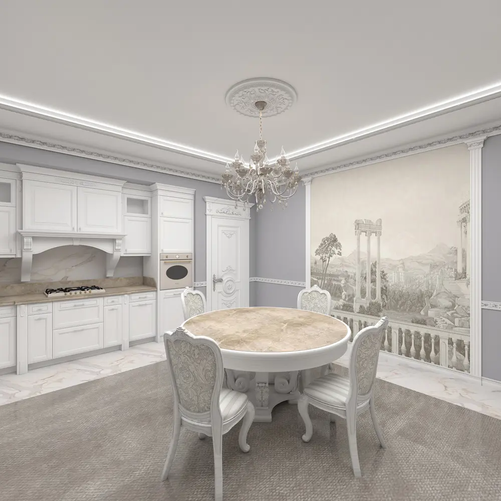 Молдинг настенный полистирол Decomaster 130-60 белый 80х15х2000 мм STLM-2074295 - Вид №2