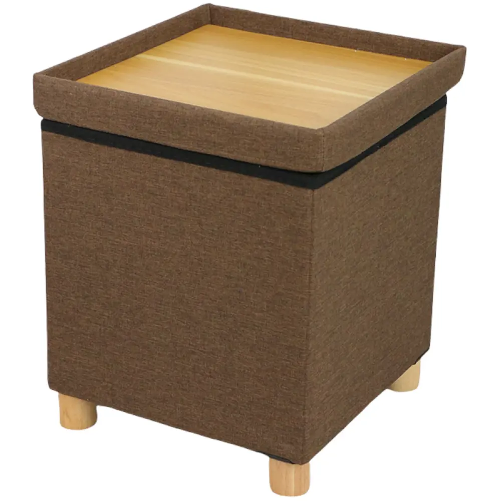 Пуф складной 38x38x43 см цвет коричневый DREAM RIVER STLM-2068682 - Вид №2