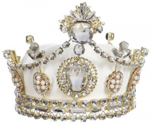 MR 39-13536-IVO Верхушка корона, бархат, металл, кремовый с золотым, 16,5 см GOODWILL