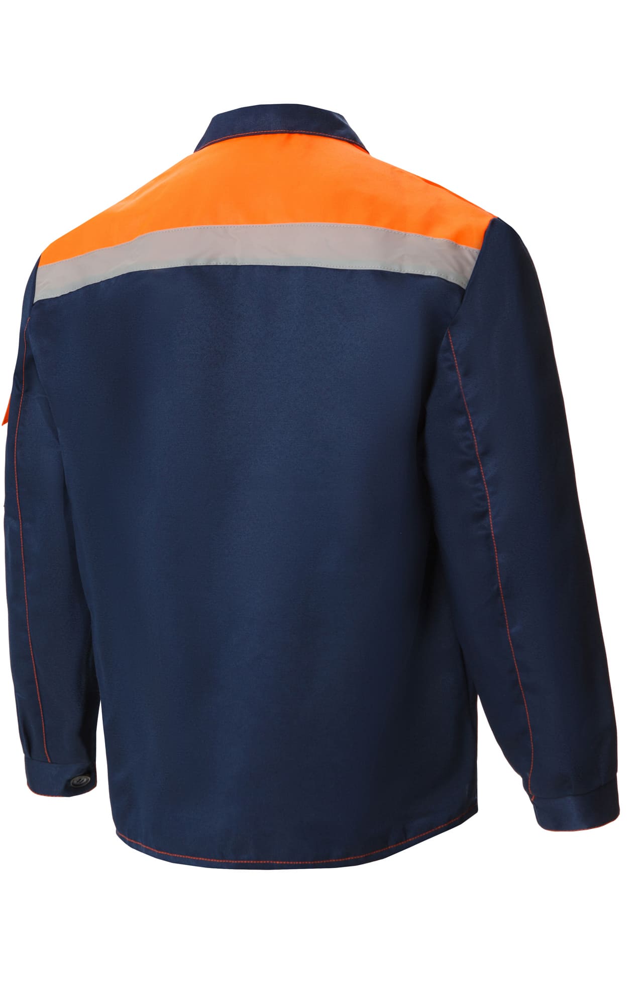 63861 Костюм "Коммунальщик" темно-синий-оранжевый с СВП (эконом)  Летняя спецодежда  размер 52-54/170-176  - Вид №2