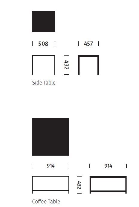 Квадратный стеклянный журнальный столик Herman Miller H Frame ARCH-00119904 - Вид №1