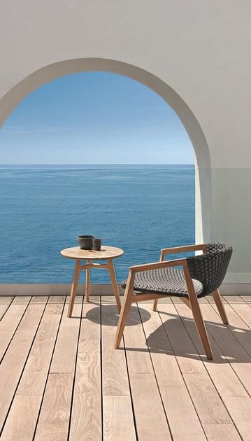 Ethimo Круглый садовый столик из тика Knit Knittb01 - Вид №5