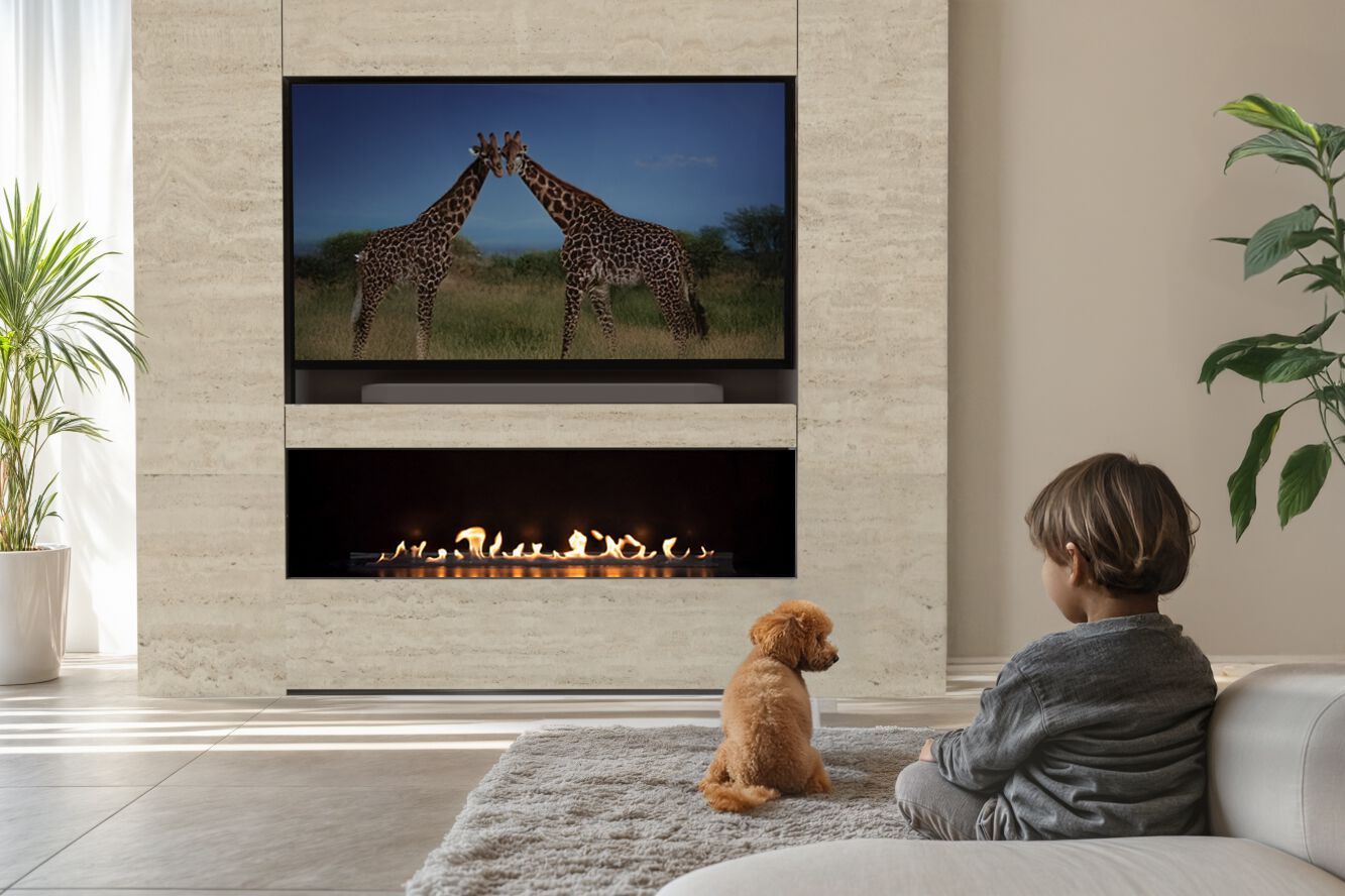 Камин Dekton® с моторизованным ТВ-креплением NEX Media Wall NEX MEDIAWALL ARCH-00054467 - Вид №4