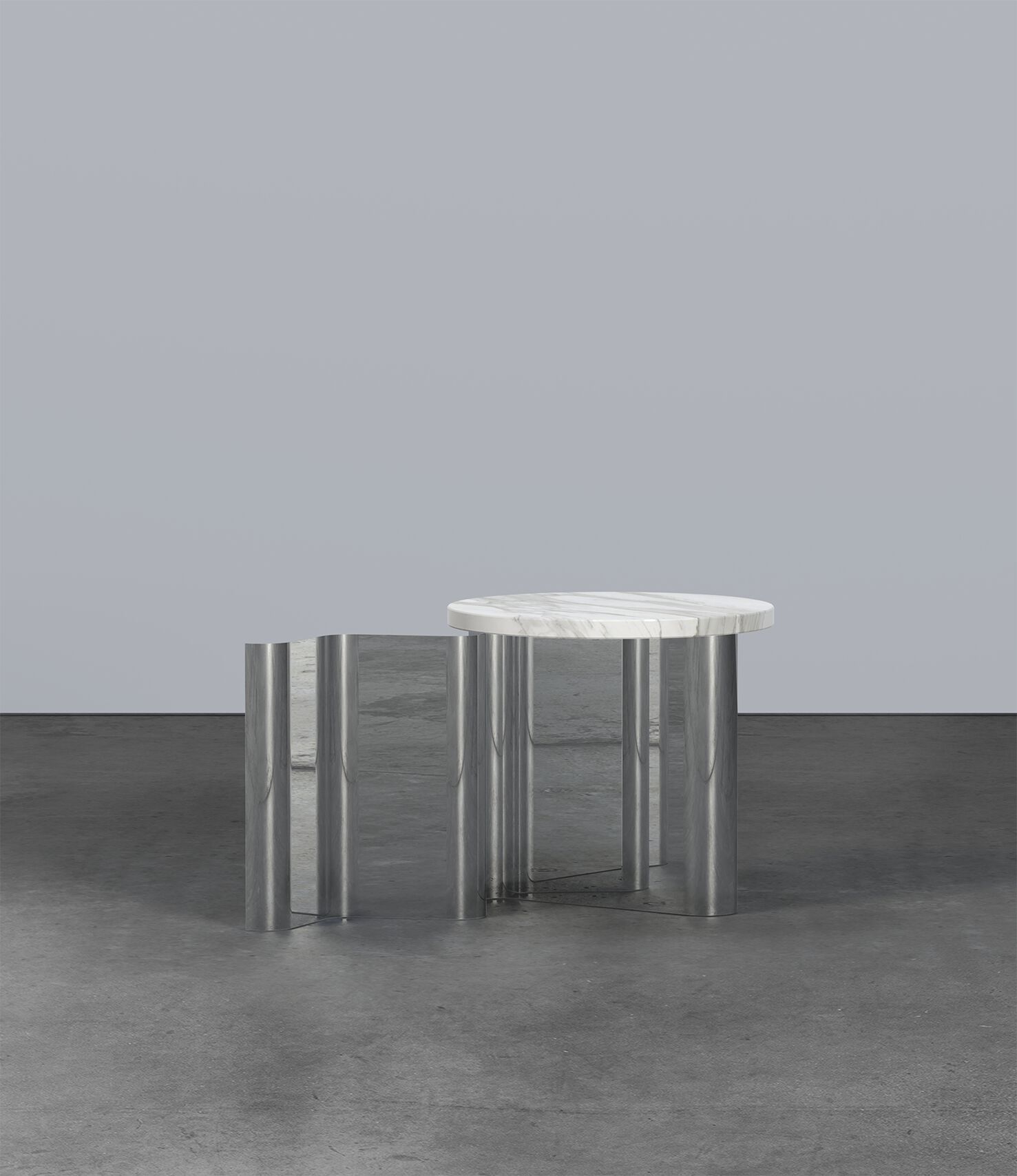 Круглый металлический журнальный столик с мраморной столешницей Secolo SKETCH ARCH-00009434 - Вид №2