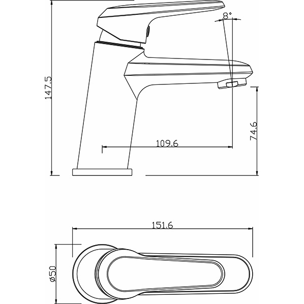 35-04L TALAY  Смеситель для умывальника  ARGO kran 3504ltalay - Вид №1