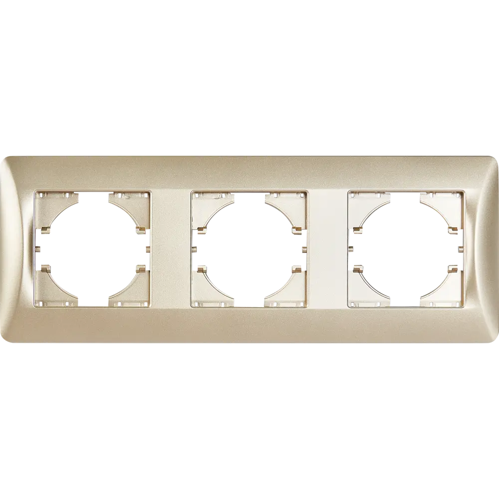 Рамка GUSI Electric Ugra для тройной установки розеток и выключателей в цвете шампань 83865116 STLM-0045260