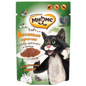 ПР0042341 Корм для кошек Пир охотника, утка, кролик, дичь пауч МНЯМС