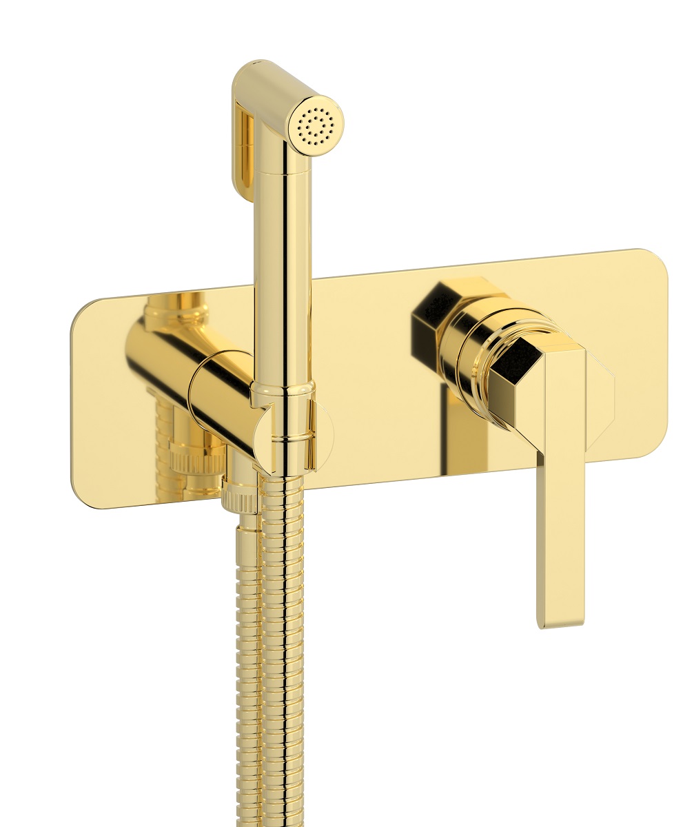 Внешние части гигенического душа со смесителем. WE ARE IB bl706ii Pale Gold Belmondo 