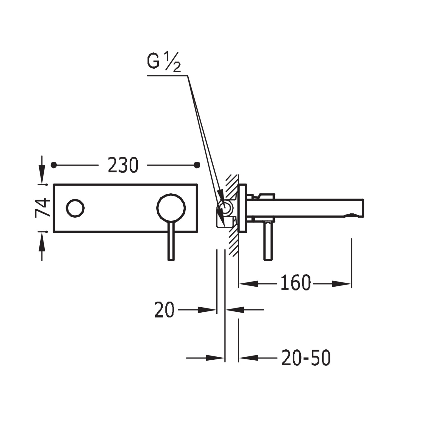 Смеситель для раковины LEX-ALP с одной ручкой-20321001 TRES - Вид №1