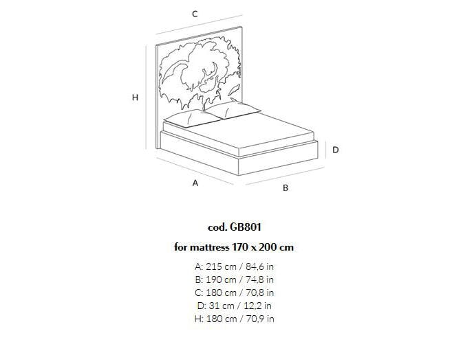 Деревянная двуспальная кровать с высоким изголовьем Lando DAMASCO ARCH-00034411 - Вид №7
