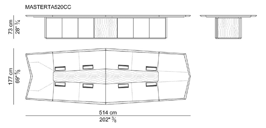 Прямоугольный стол для совещаний с кожаной обивкой и системой люверсов i 4 Mariani MASTER ARCH-00099936 - Вид №4