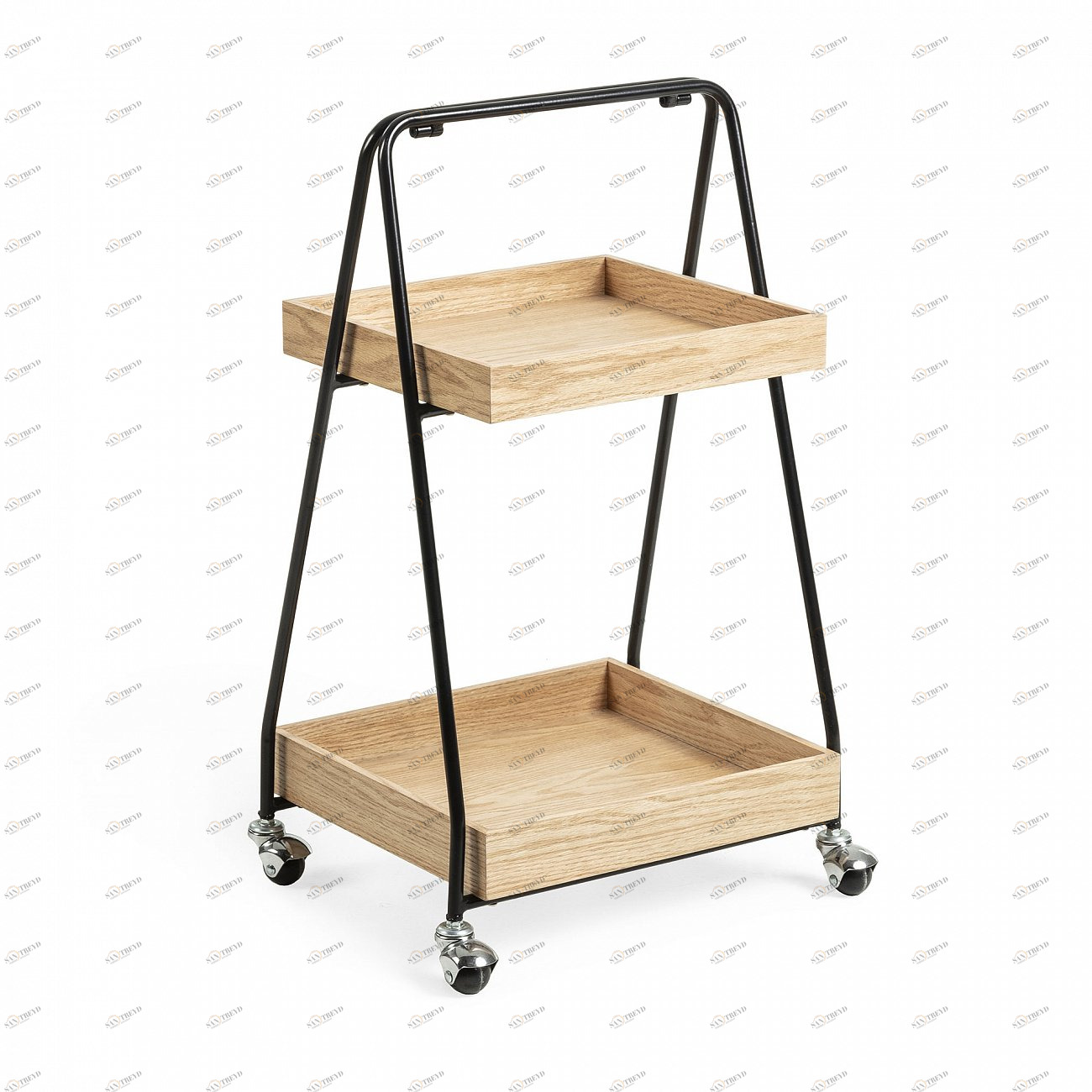 Столик сервировочный на колесиках с двумя полками 49 см Fortune CC0758E01 от La Forma LA FORMA  298468 Коричневый 