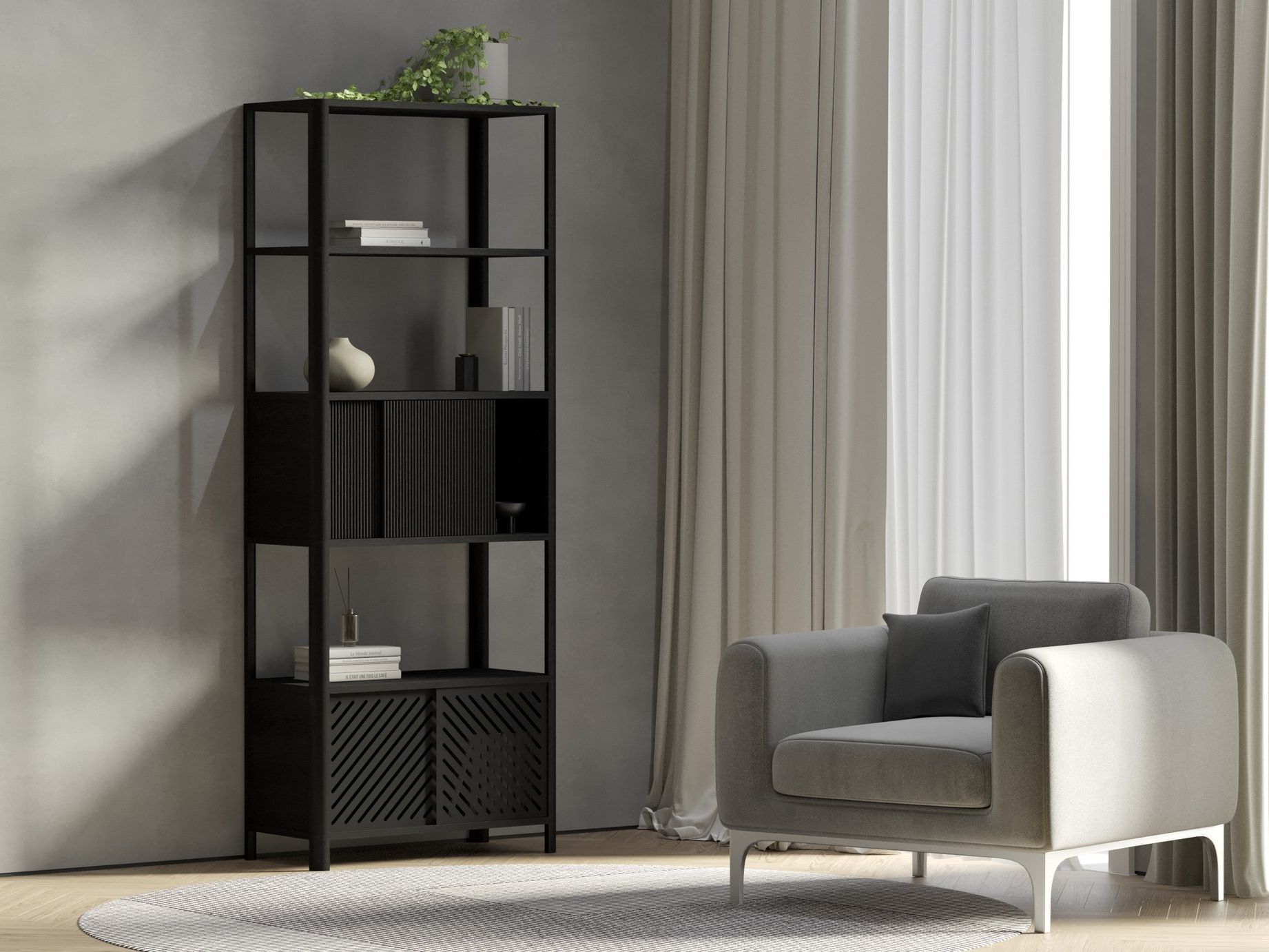 Модульный книжный шкаф из массива дерева Woodendot Cloe ARCH-00100242