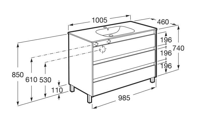 Деревянный напольный умывальник со встроенной раковиной Roca Tenet ARCH-00018292 - Вид №11