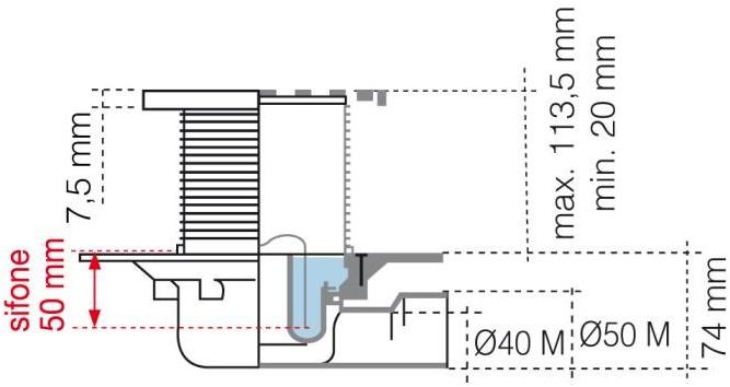 Redi Сифон с решеткой из нержавеющей стали для напольного душа 120 Nicoll N213845 - Вид №1
