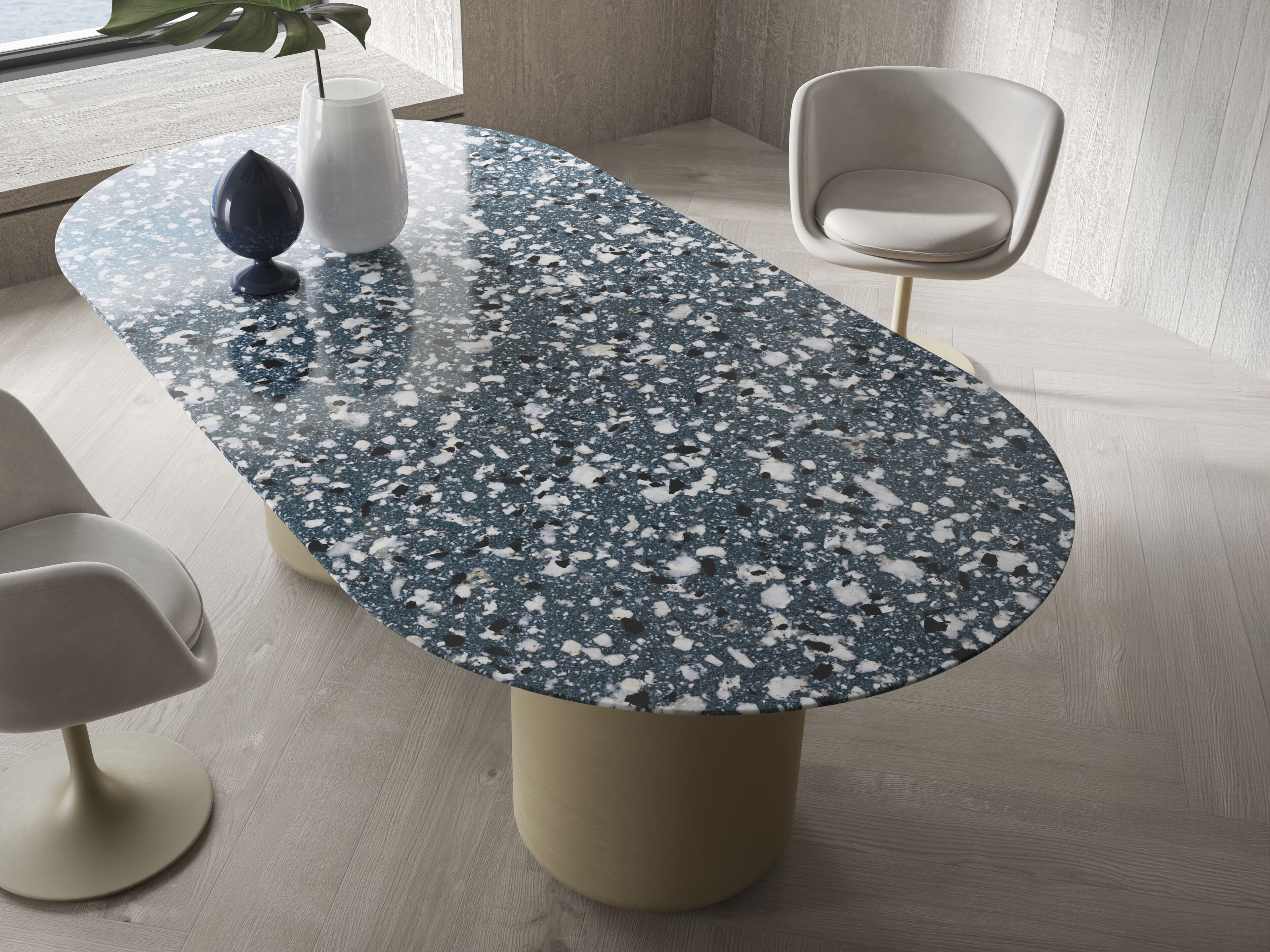 Овальный стол с зернистой столешницей Natuzzi Italia Deep ARCH-00055924 - Вид №7