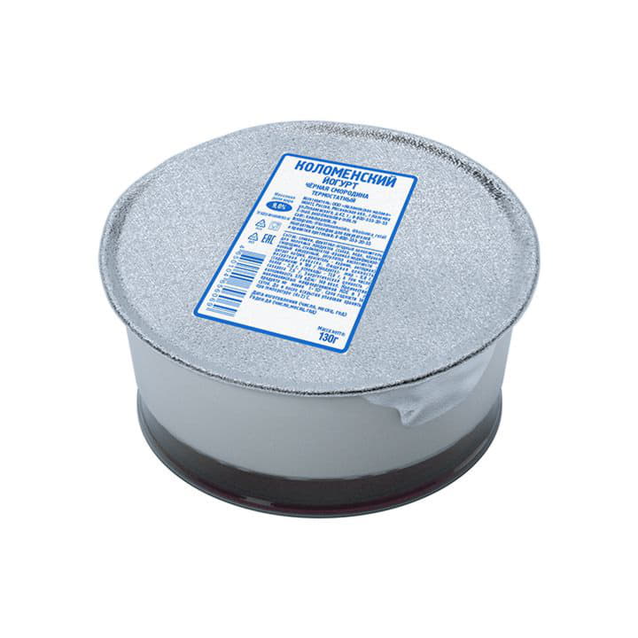 Йогурт Коломенский Черная смородина термостатный 9% Коломенское молоко 130 г БЗМЖ Santreyd 6120 - Вид №1