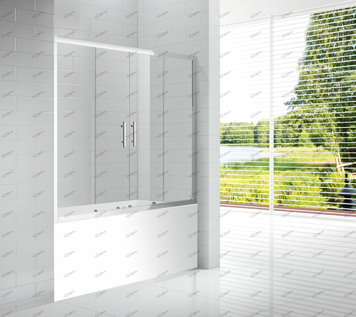 ECO-O-VF-2-170/145-C-Cr Душевое ограждения на борт вынны Cezares Китай