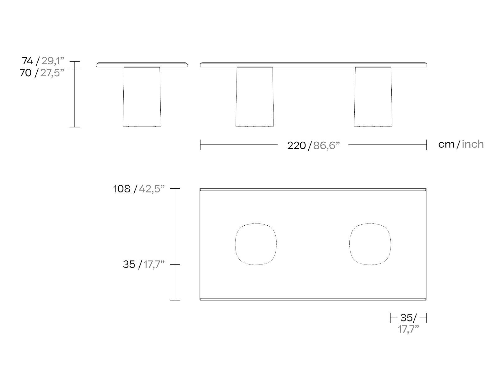 Прямоугольный стол Kettal круглый ARCH-00040880 - Вид №3