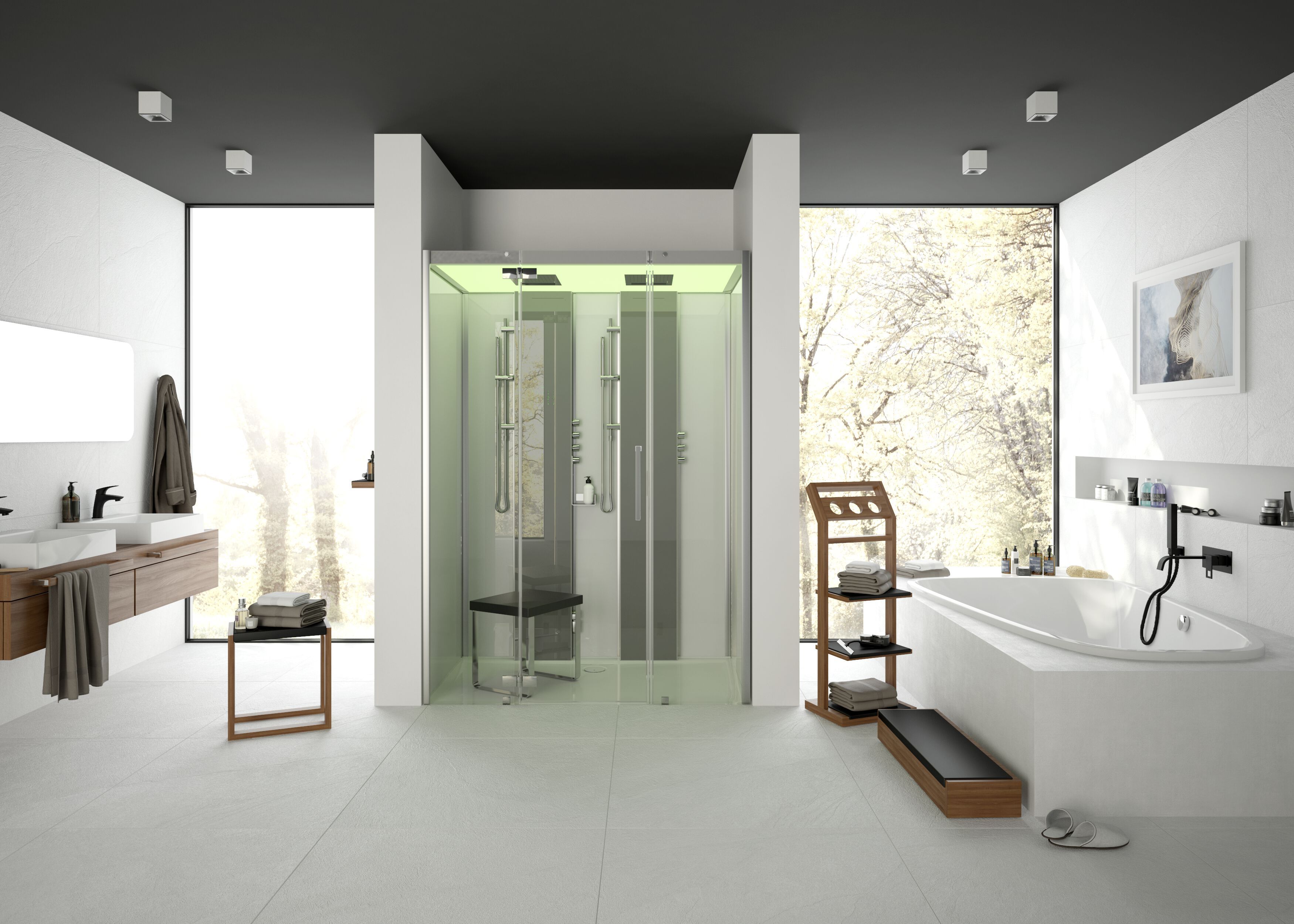 2-местная акриловая ванна с утопленной хромотерапией HOESCH DUO ARCH-00135606 - Вид №1