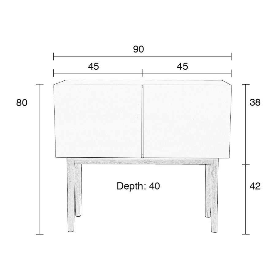 Тумба High on Wood 90x40x80 см Zuiver 4100006 - Вид №7