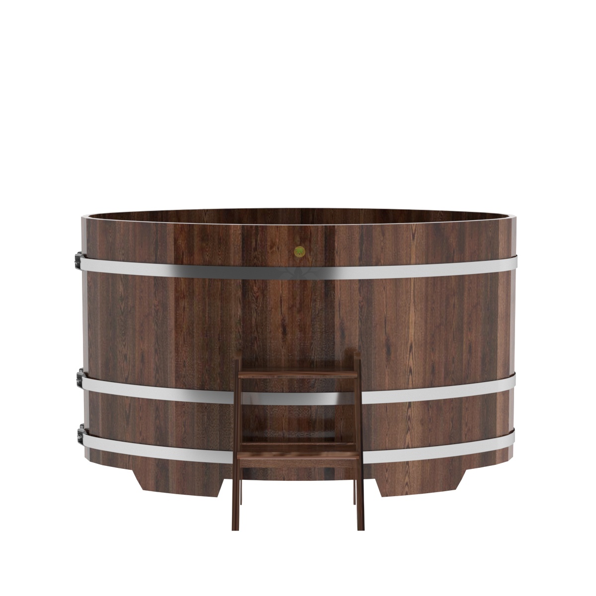 1159 Купель овальная из лиственницы 0,92х1,66х1,0 морёная премиум Alyarus  - Вид №3