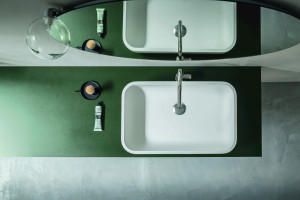 Консольный столик с одной раковиной и ящиками