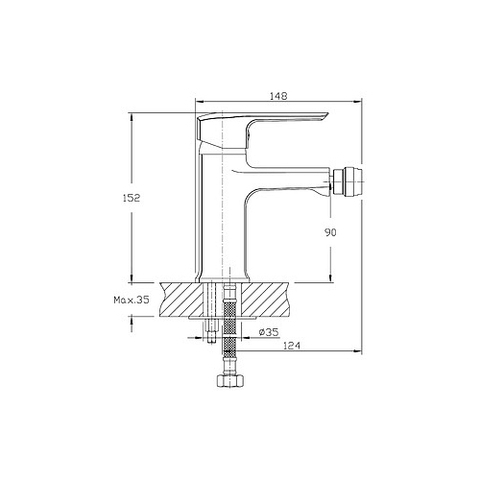 Orange Merci M13-031cr однорычажный смеситель для биде Хром sun-id-1516902 - Вид №1