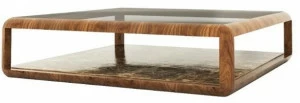 ANA ROQUE INTERIORS Низкий квадратный журнальный столик из дерева и стекла Urban