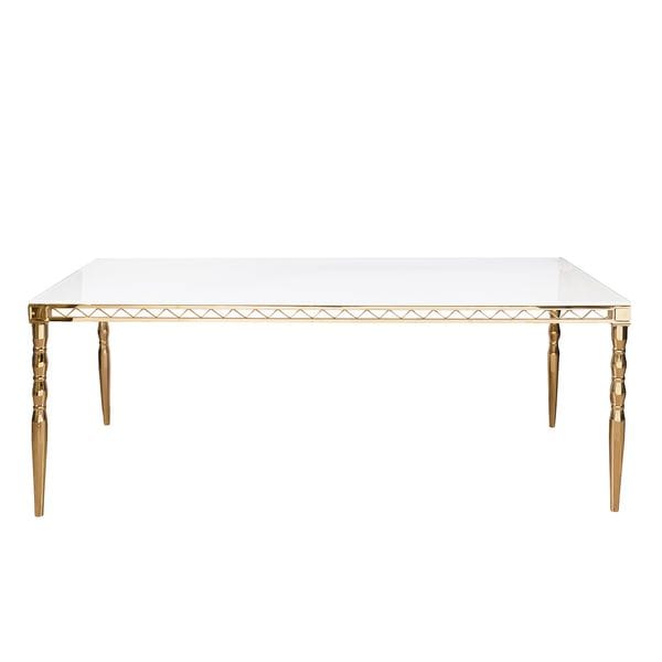 Обеденный стол белый с золотым основанием 200 см Prestige UNICO  248863 Белый;золото  - Вид №1