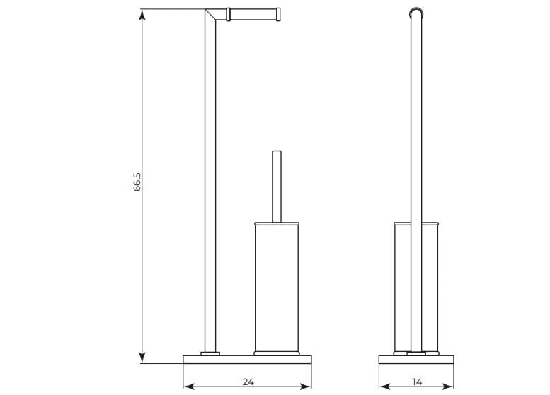 Латунная туалетная щетка / держатель для туалетной щетки Gaia Mobili Complements ARCH-00004655 - Вид №1