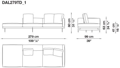 B&B Italia 3-х местный тканевый диван с шезлонгом Dock sun-id-1355318 - Вид №188