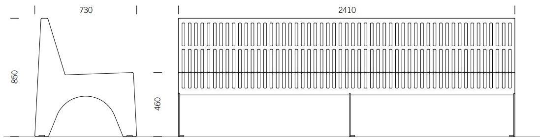 BENKERT BANKE Скамья из нержавеющей стали со спинкой Chalidor sun-id-1384770 - Вид №4
