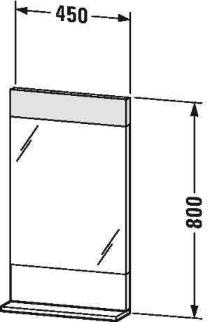 VE751003131 Vero Зеркало с полочкой внизу Сосна серебристая, декор Duravit - Вид №2