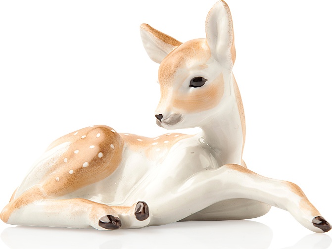 10621582 Промыслы Вербилок Скульптура 7см "Оленёнок" Фарфор, Керамика 