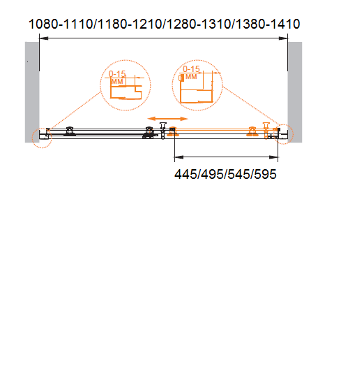 Душевая дверь в нишу CEZARES ECO-O-BF-1-140-P-Cr - Вид №9