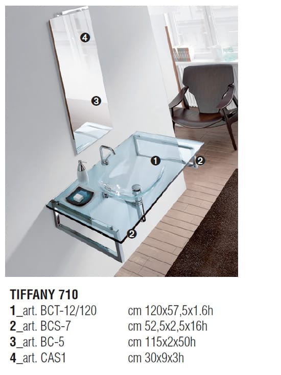 Прямоугольная хрустальная подвесная раковина LASA IDEA ARCH-00039013 - Вид №4