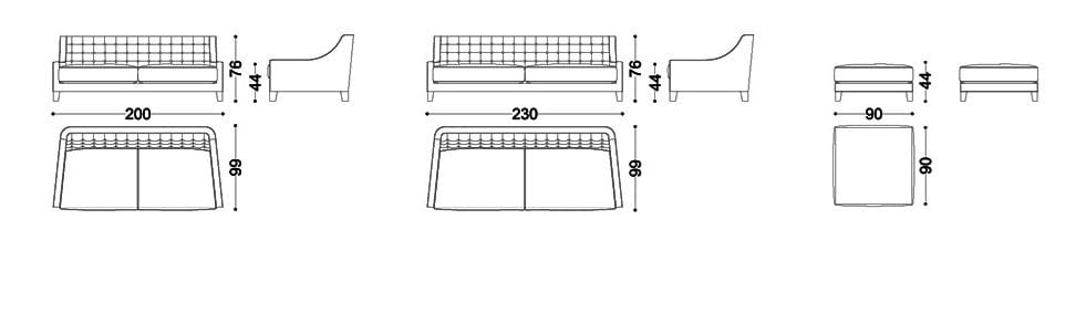 Тканевый диван OPERA CONTEMPORARY Rosalie ARCH-00033462 - Вид №2