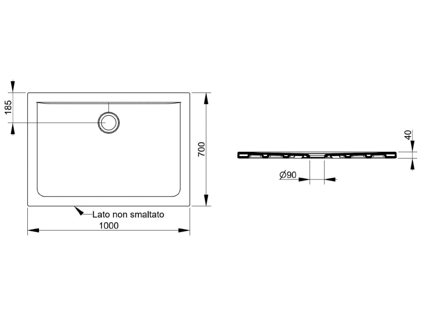Керамический нескользящий прямоугольный поддон для душа Ceramica Dolomite SQUASH ARCH-00046905 - Вид №18