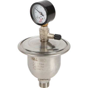 Гаситель гидроудара Valtec мембранный с манометром 1/2" VT.CAR20.I.04001