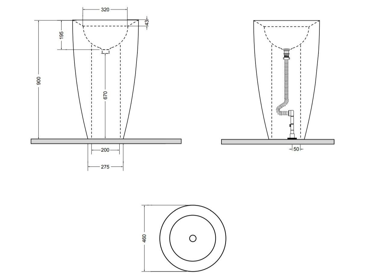 Керамическая круглая отдельно стоящая раковина Axa DP ARCH-00092241 - Вид №6