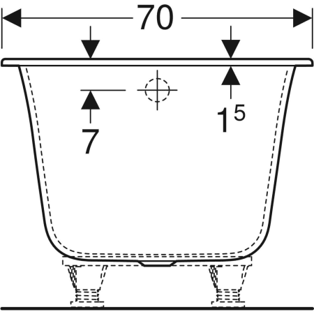 554.042.01.1 Прямоугольная ванна Geberit Soana, узкий край Geberit  - Вид №20