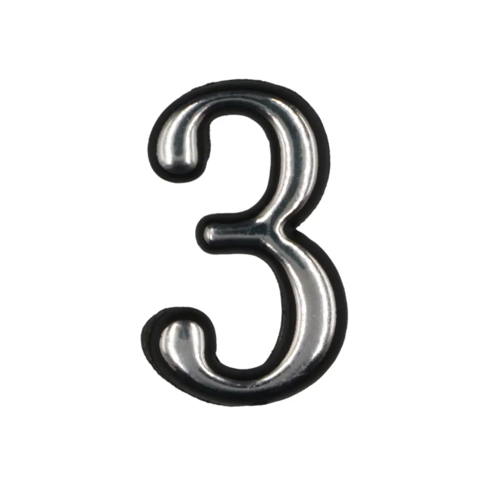 Santreyd Цифра 3 самоклеящаяся для номеров дверей 50 мм хром 84846939 STLM-0056085