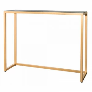 Консоль металлическая золотая с черной мраморной столешницей FOR MISS  263964 Золото;черный