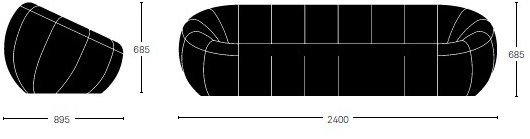 Deadgood 3-х местный тканевый диван Capsule C3 - Вид №3