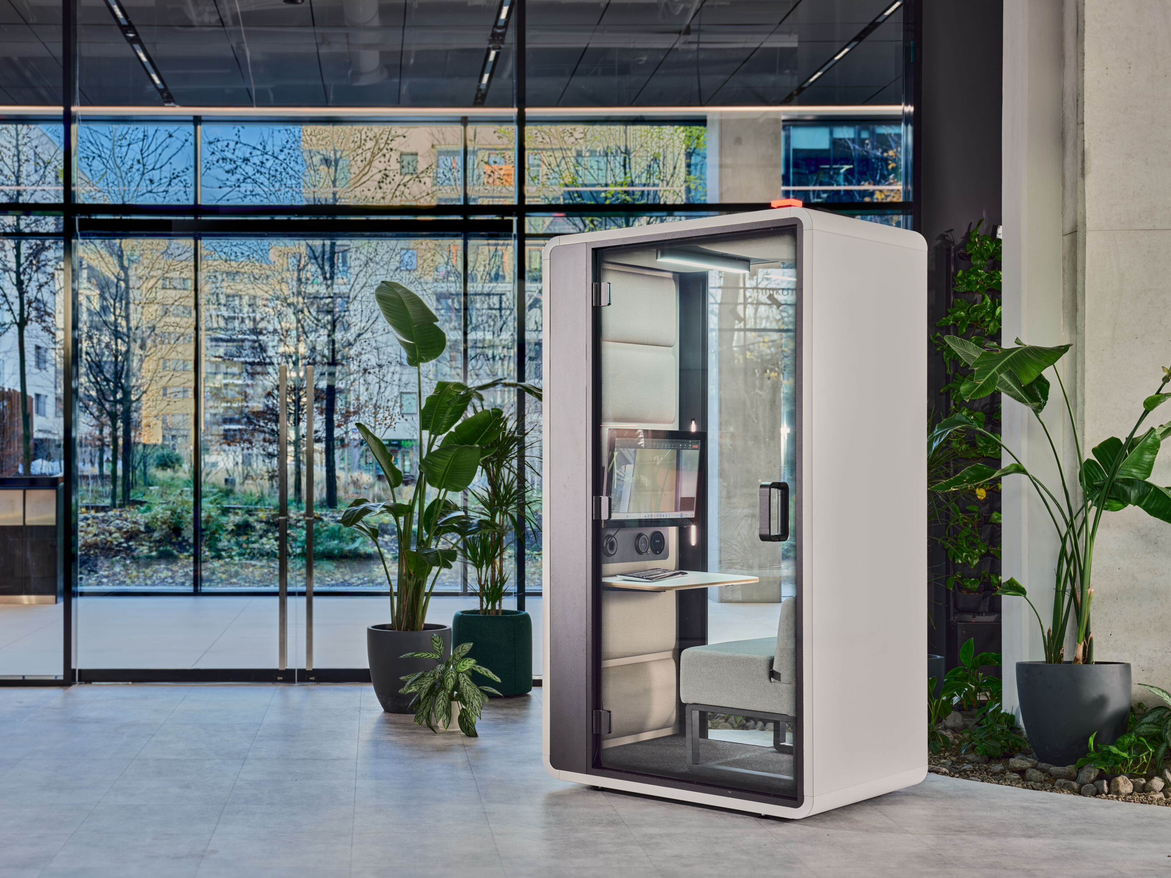 Одноместная акустическая офисная кабина со встроенным освещением Mikomax Smart Office HushFree ARCH-00131952